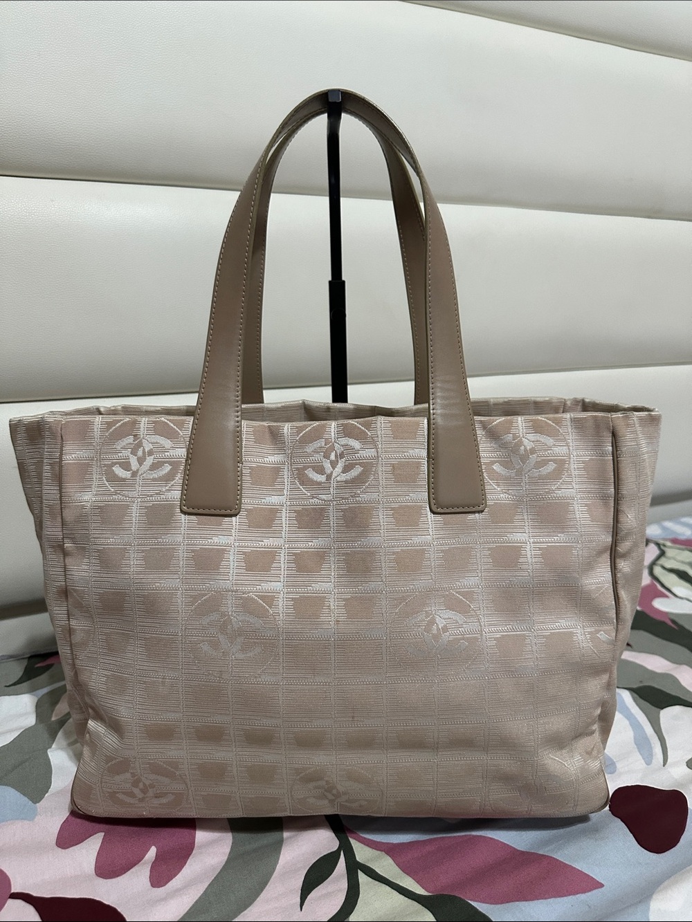 Chanel Travel Line Nylon Tote Bag in Beige
